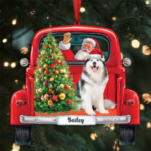 Santa & Dog Christmas - Personalized Custom Shaped Acrylic Ornament - Christmas Gift for Dog Lovers, Pet Lovers, Dog Mom, Dog Dad 1 dog lovers santa dog christmas p 1.png