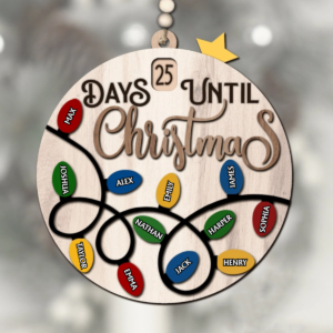 Christmas Countdown Ornament – Christmas Lights, Days Until Christmas