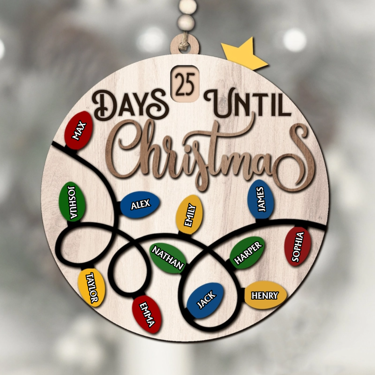 Christmas Countdown Ornament – Christmas Lights, Days Until Christmas Christmas Countdown Ornament – Christmas Lights, Days Until Christmas