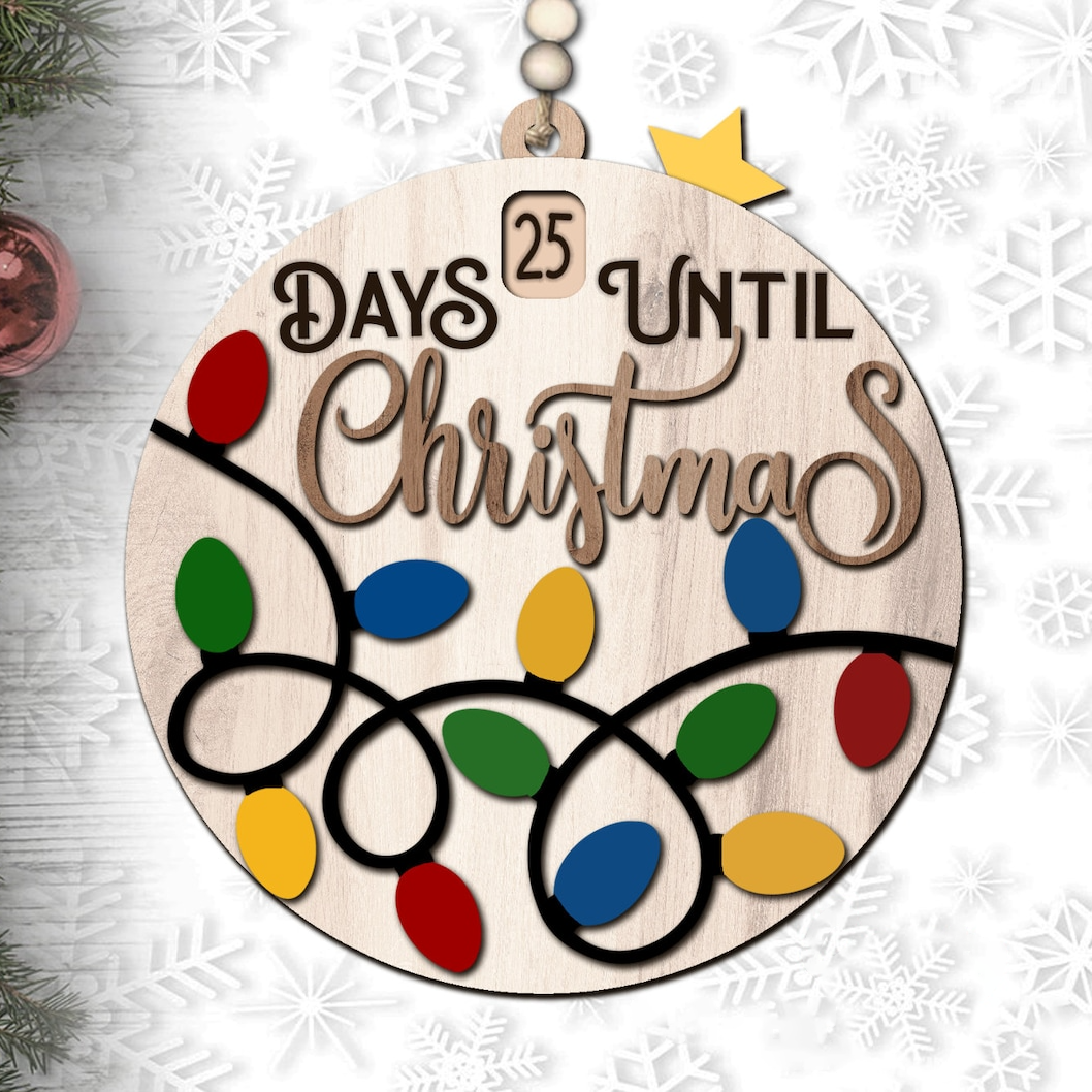 Christmas Countdown Ornament – Christmas Lights, Days Until Christmas Christmas Countdown Ornament – Christmas Lights, Days Until Christmas