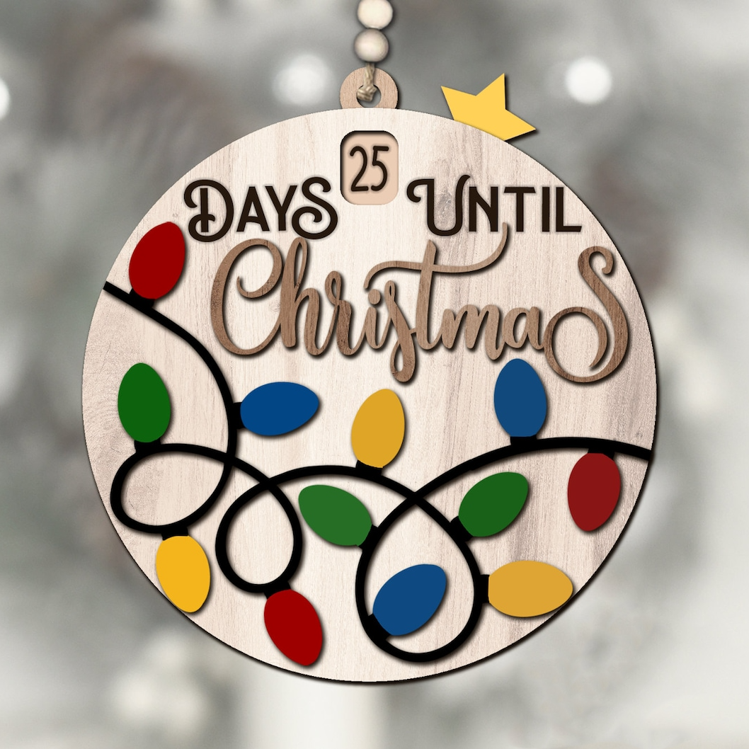 Christmas Countdown Ornament – Christmas Lights, Days Until Christmas Christmas Countdown Ornament – Christmas Lights, Days Until Christmas