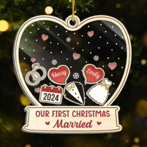 Love Is The Greatest Gift Of All – Custom 3 Layers Shaker Ornament – Personalized Christmas Gift For Couple,  Husband, Wife, Anniversary