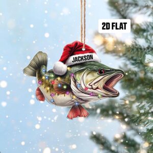Bass Fish 2D Flat Ornament – Personalized Custom Shaped Acrylic Ornament – Christmas Gift For Him, for Dad, Fishing Lovers
