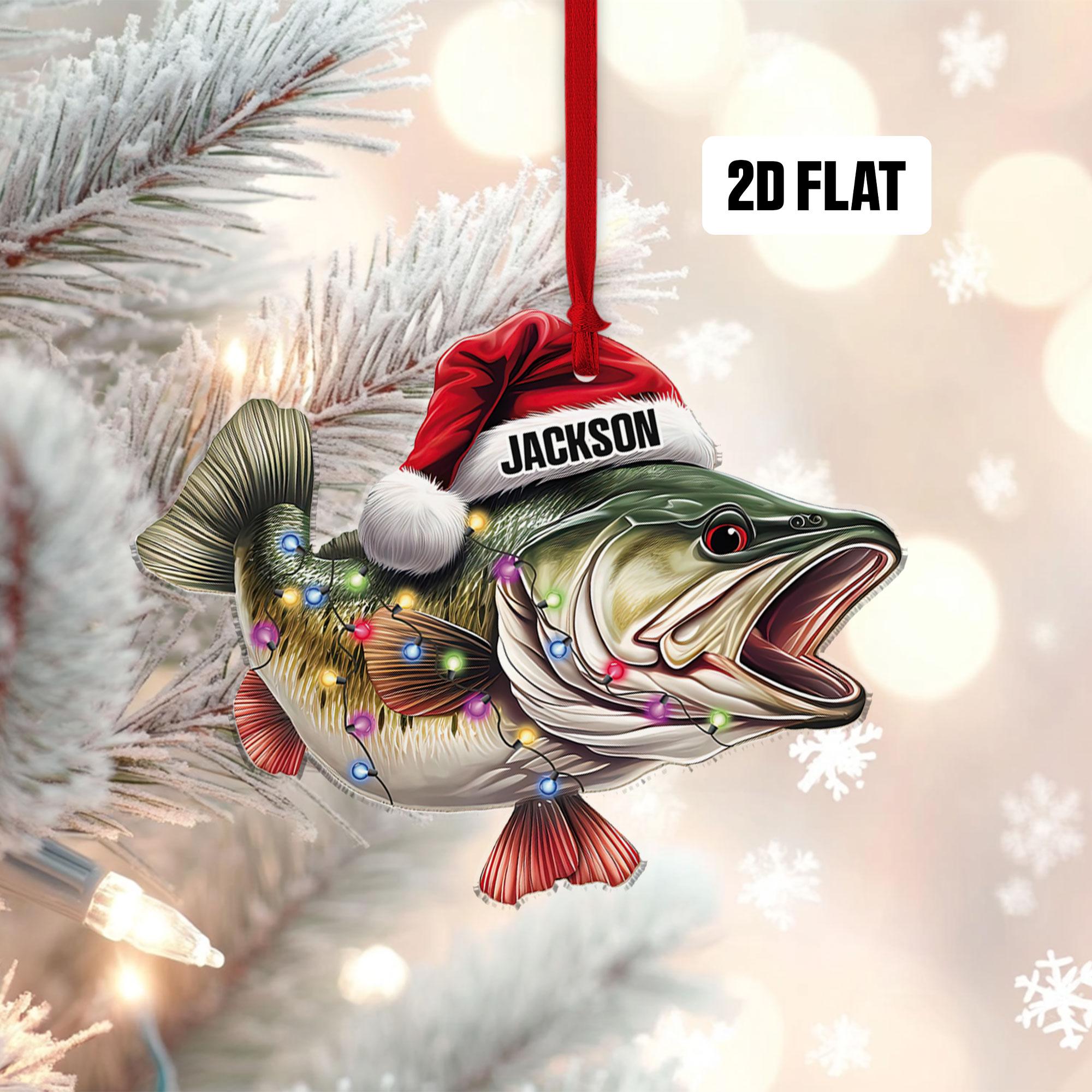 Bass Fish 2D Flat Ornament – Personalized Custom Shaped Acrylic Ornament – Christmas Gift For Him, for Dad, Fishing Lovers Bass Fish 2D Flat Ornament – Personalized Custom Shaped Acrylic Ornament – Christmas Gift For Him, for Dad, Fishing Lovers