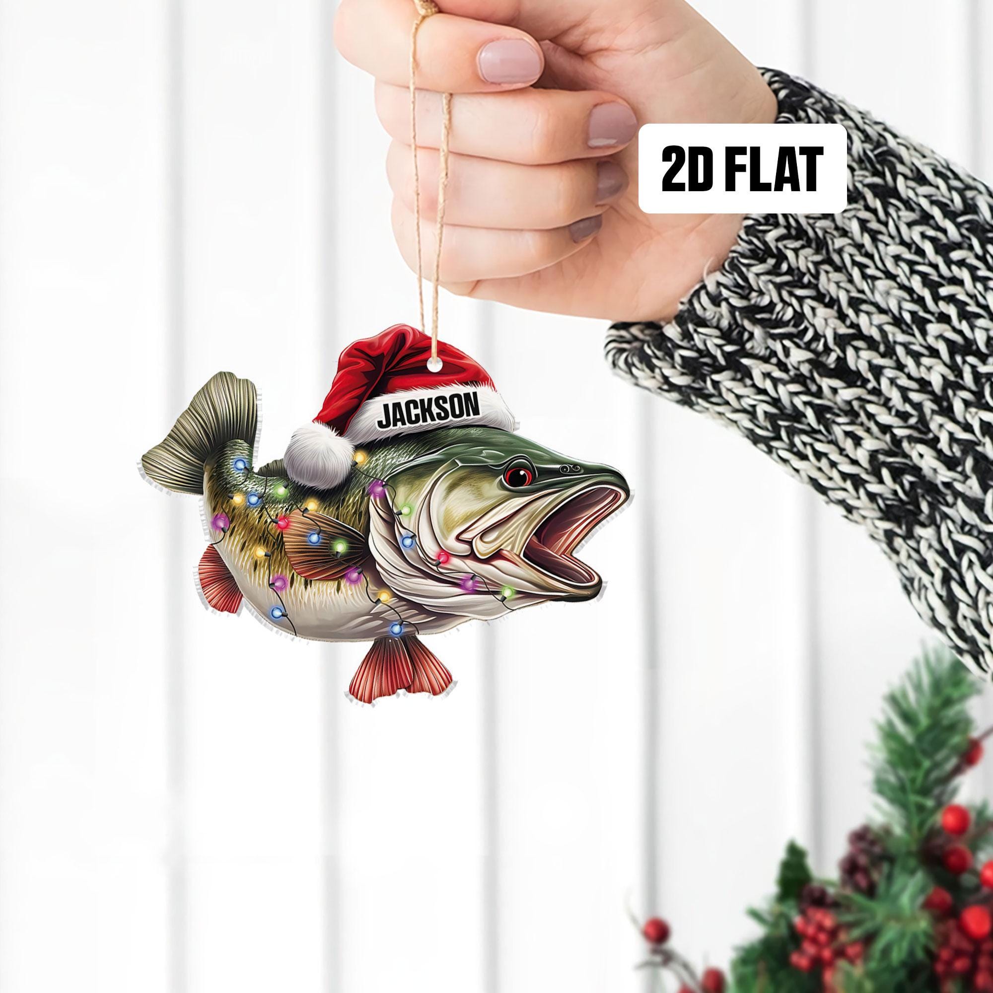 Bass Fish 2D Flat Ornament – Personalized Custom Shaped Acrylic Ornament – Christmas Gift For Him, for Dad, Fishing Lovers Bass Fish 2D Flat Ornament – Personalized Custom Shaped Acrylic Ornament – Christmas Gift For Him, for Dad, Fishing Lovers