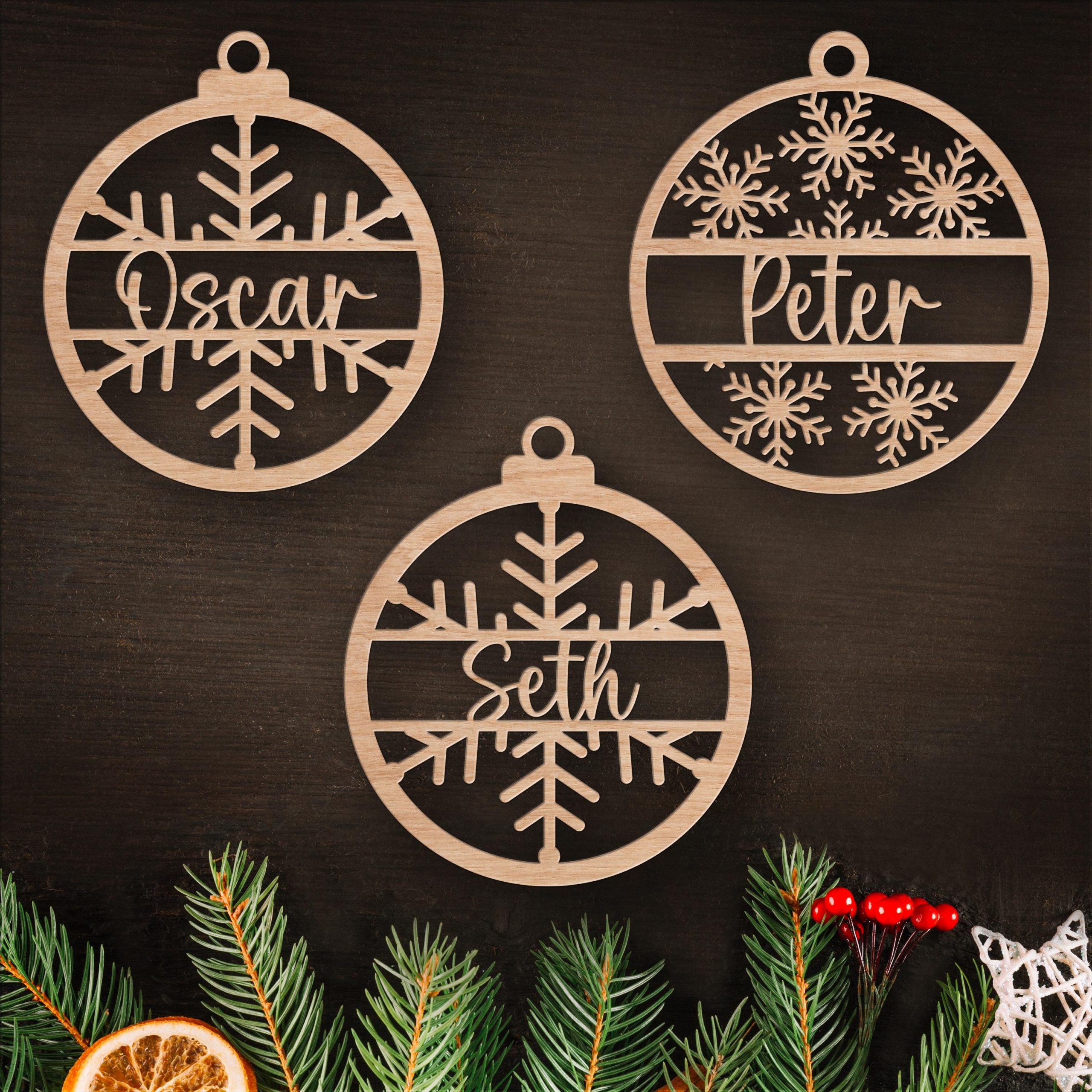 Personalized Name Wooden Ornament – Christmas Gift for Family Members, Mom, Dad Personalized Name Wooden Ornament – Christmas Gift for Family Members, Mom, Dad