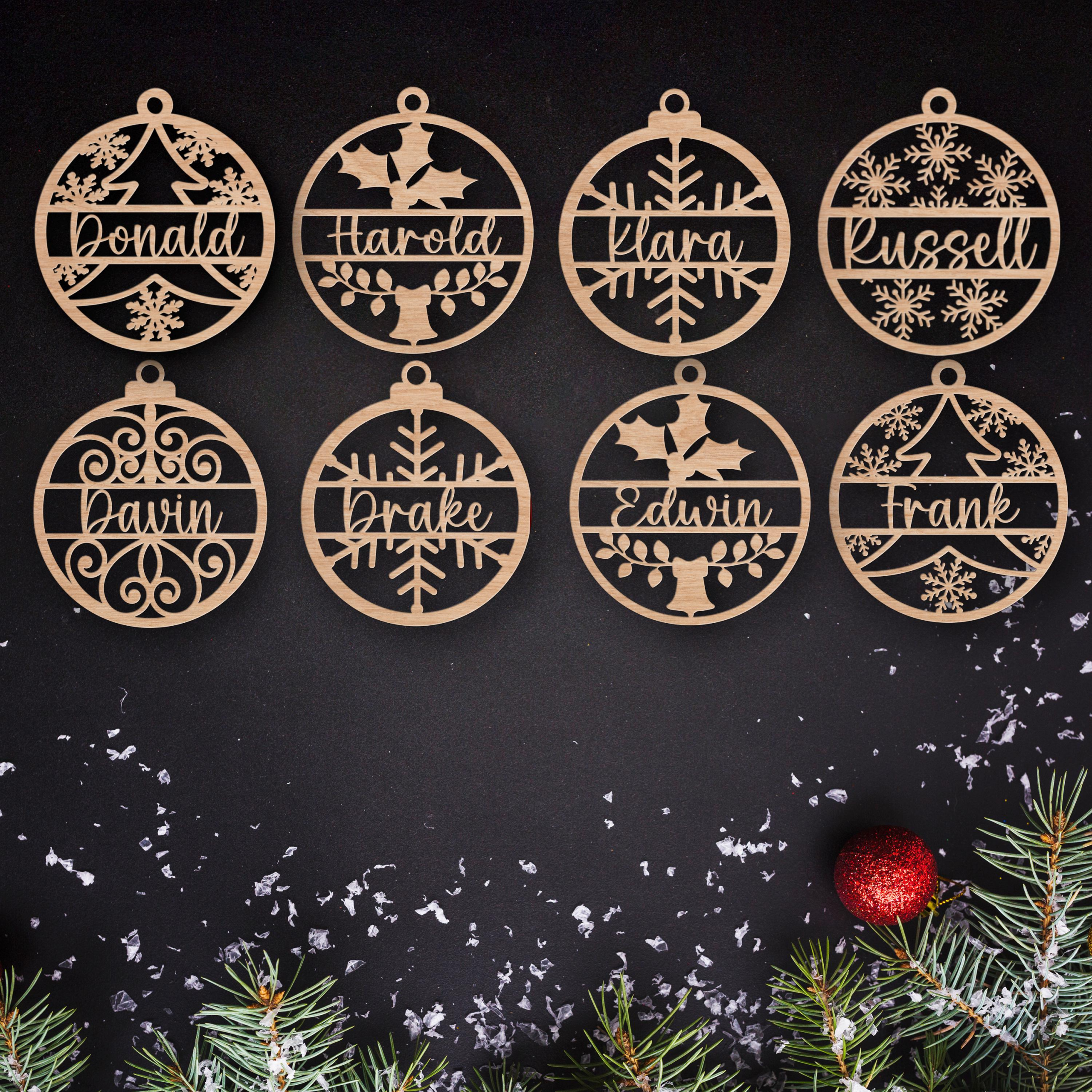 Personalized Name Wooden Ornament – Christmas Gift for Family Members, Mom, Dad Personalized Name Wooden Ornament – Christmas Gift for Family Members, Mom, Dad