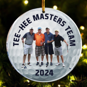 Custom Photo Golfing Team - Personalized Custom 3D Inflated Effect Acrylic Ornament - Christmas For Golfers, Golf Lovers 2 Golfing Team Upload Photo Christ 2.png