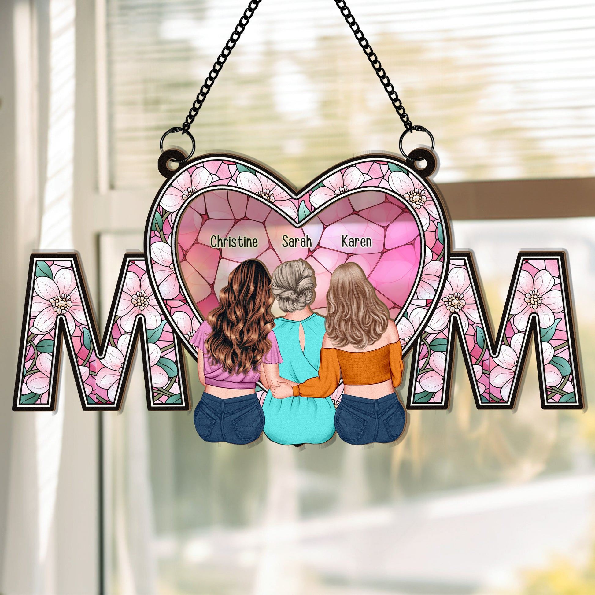 We Love You Mom – Personalized Window Hanging Suncatcher Ornament – Gift For Mom, Mama, Mommy, Mother We Love You Mom – Personalized Window Hanging Suncatcher Ornament – Gift For Mom, Mama, Mommy, Mother