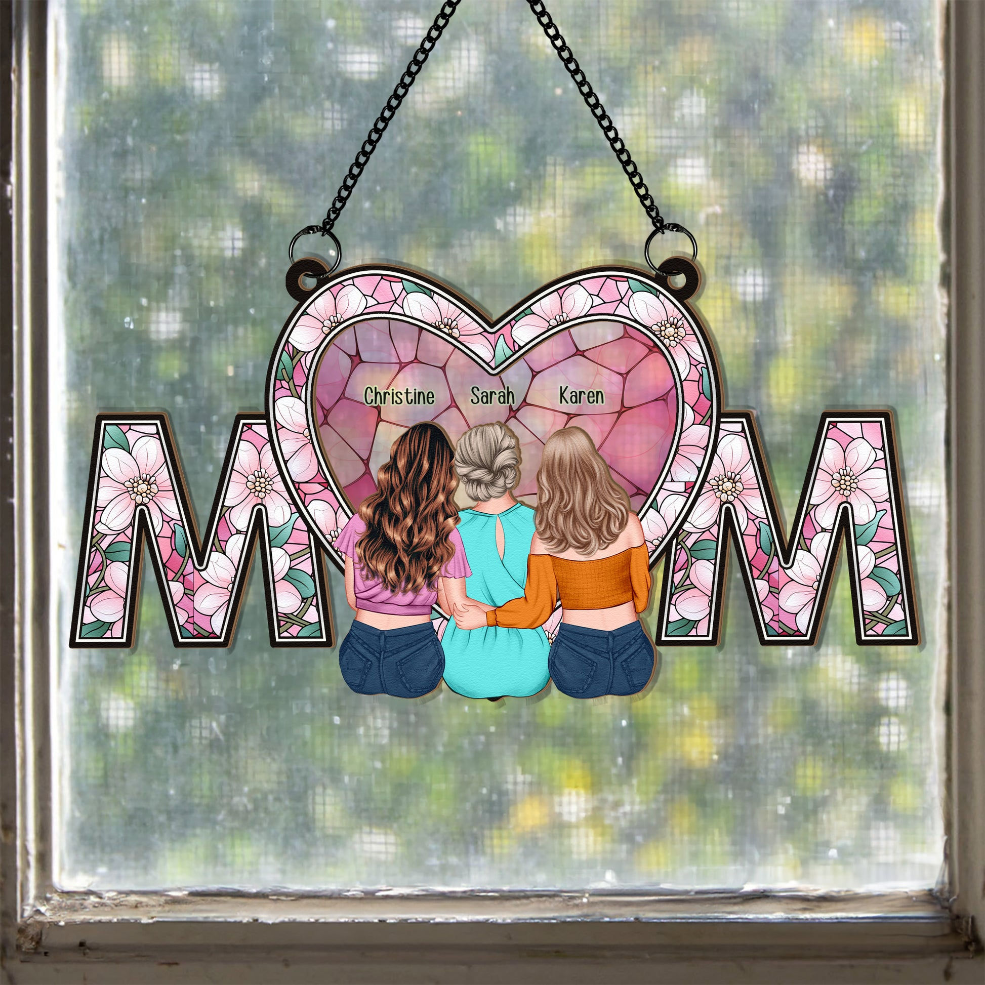 We Love You Mom – Personalized Window Hanging Suncatcher Ornament – Gift For Mom, Mama, Mommy, Mother We Love You Mom – Personalized Window Hanging Suncatcher Ornament – Gift For Mom, Mama, Mommy, Mother