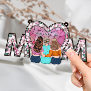We Love You Mom - Personalized Window Hanging Suncatcher Ornament - Gift For Mom, Mama, Mommy, Mother 2 We Love You Mom New Version Pers 2.png