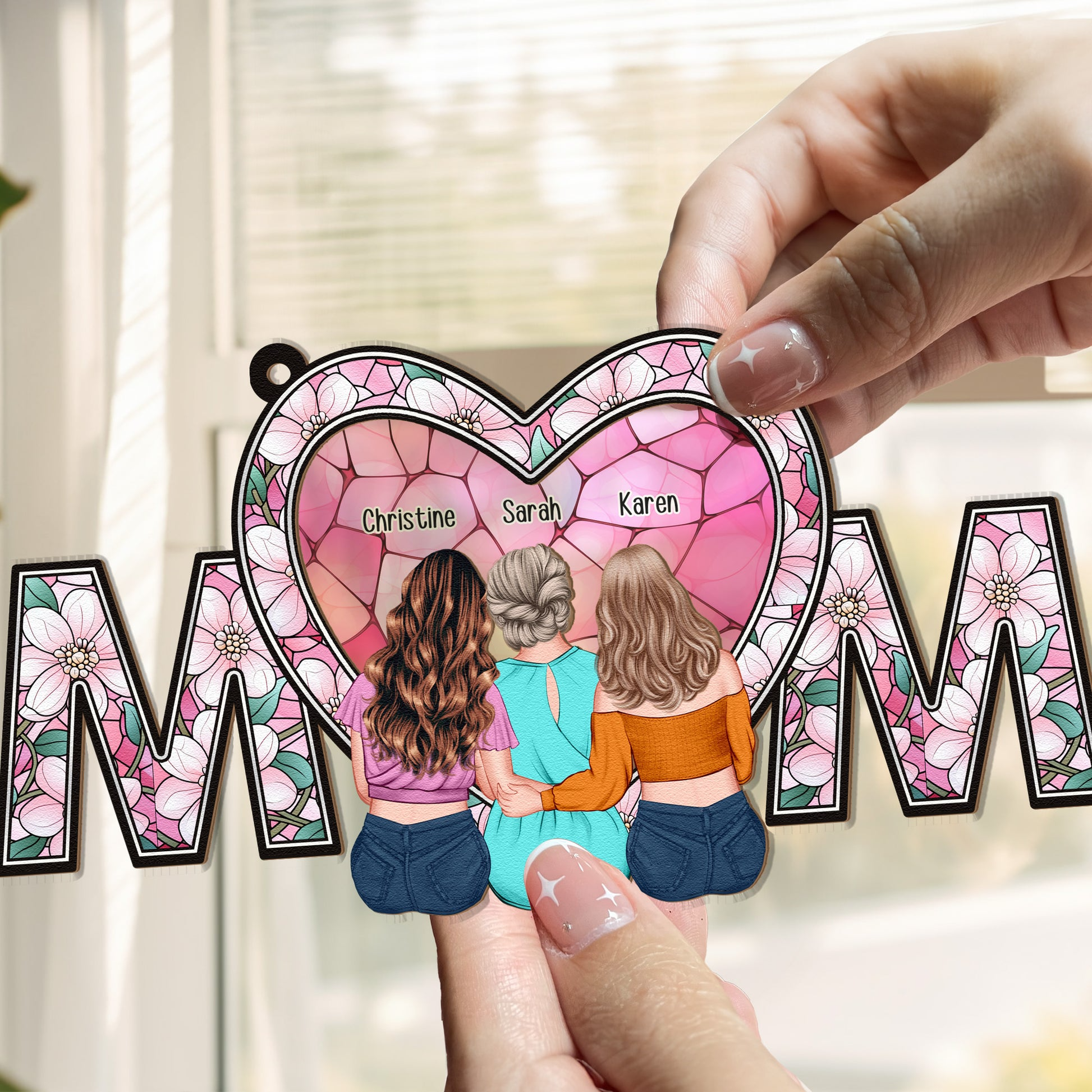 We Love You Mom – Personalized Window Hanging Suncatcher Ornament – Gift For Mom, Mama, Mommy, Mother We Love You Mom – Personalized Window Hanging Suncatcher Ornament – Gift For Mom, Mama, Mommy, Mother