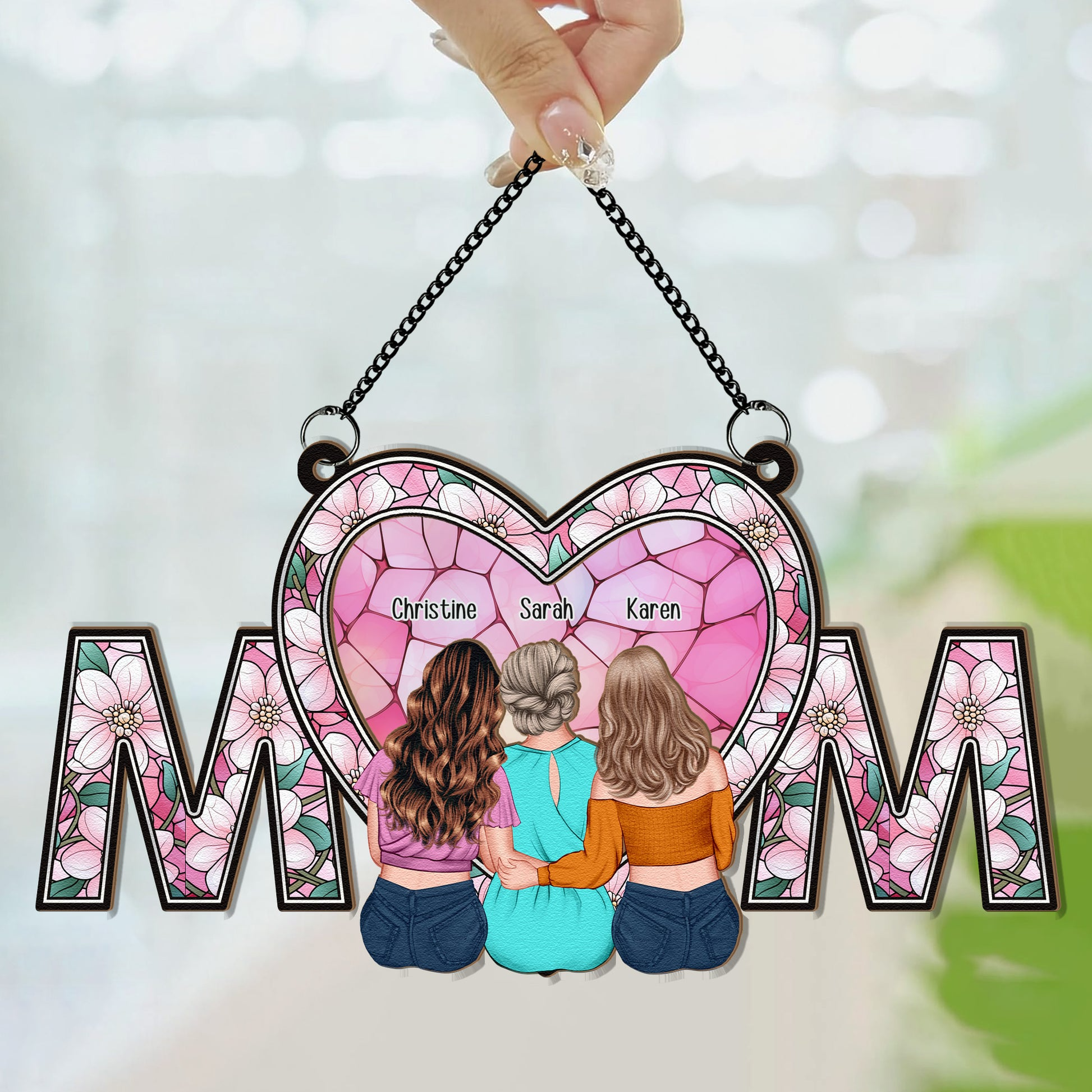 We Love You Mom – Personalized Window Hanging Suncatcher Ornament – Gift For Mom, Mama, Mommy, Mother We Love You Mom – Personalized Window Hanging Suncatcher Ornament – Gift For Mom, Mama, Mommy, Mother