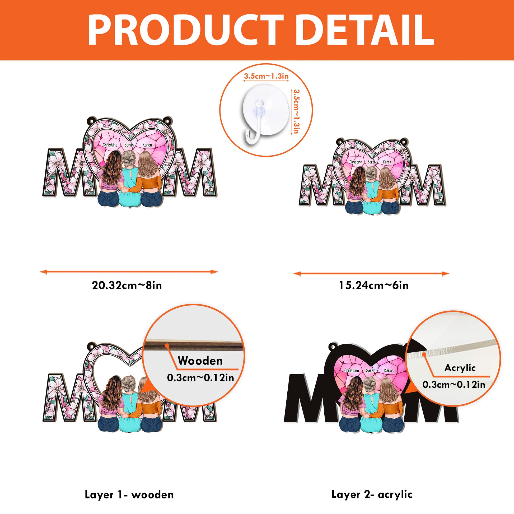 We Love You Mom – Personalized Window Hanging Suncatcher Ornament – Gift For Mom, Mama, Mommy, Mother We Love You Mom – Personalized Window Hanging Suncatcher Ornament – Gift For Mom, Mama, Mommy, Mother