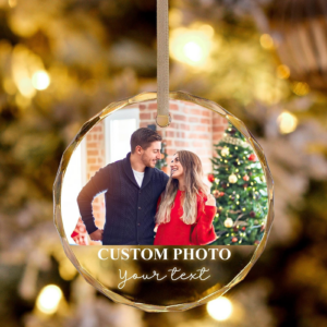 Custom Photo Couple Ornament - Personalized Circle Glass Ornament - Christmas Gift For Couple, Husband, Wife, Family Members 1 CoupleOrnament2.png