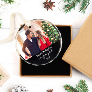 Custom Photo Couple Ornament - Personalized Circle Glass Ornament - Christmas Gift For Couple, Husband, Wife, Family Members 2 CoupleOrnament3.png