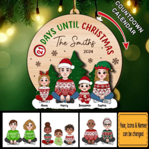 Countdown Until Christmas – Personalized Christmas Family Countdown Ornament