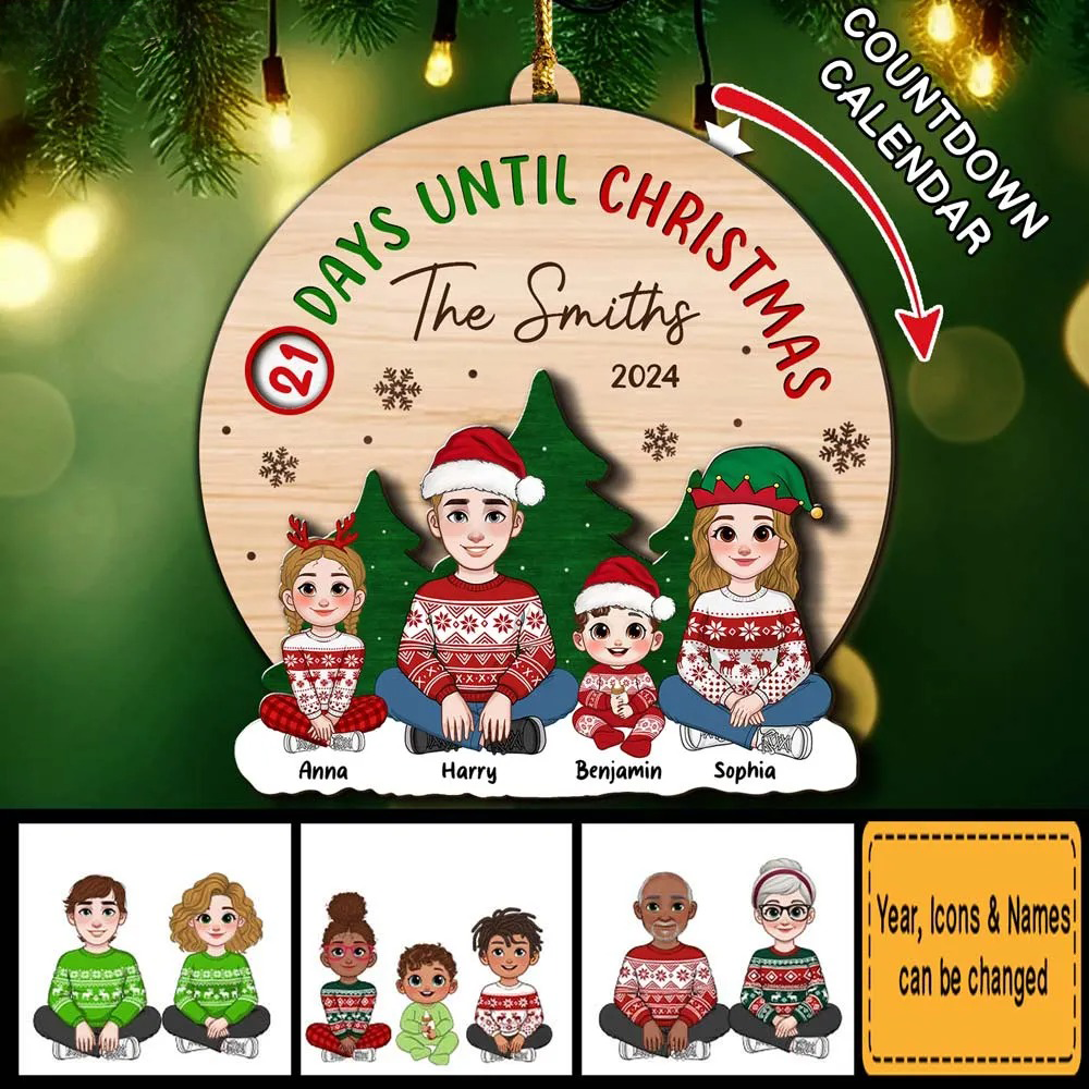 Countdown Until Christmas – Personalized Christmas Family Countdown Ornament Countdown Until Christmas – Personalized Christmas Family Countdown Ornament