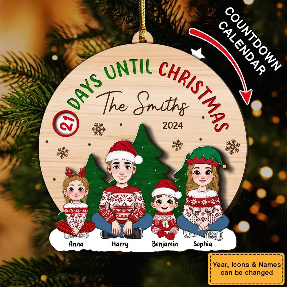 Countdown Until Christmas – Personalized Christmas Family Countdown Ornament Countdown Until Christmas – Personalized Christmas Family Countdown Ornament