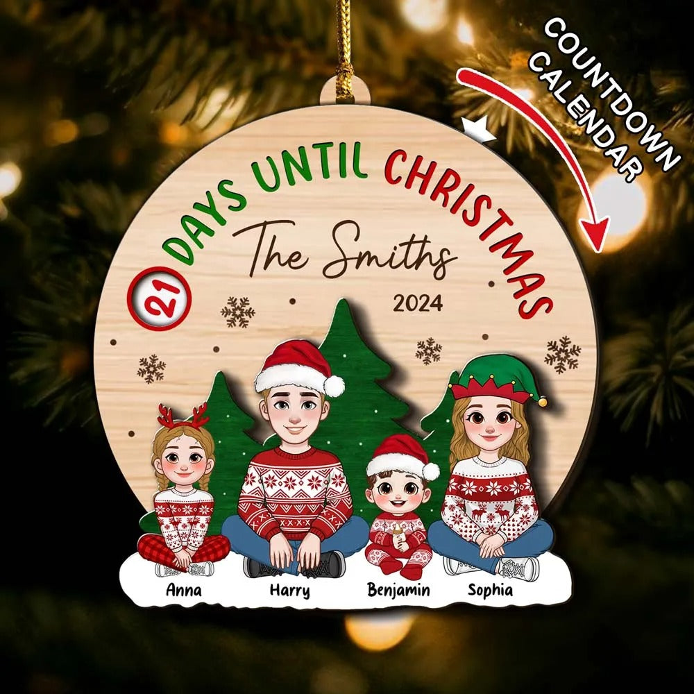 Countdown Until Christmas – Personalized Christmas Family Countdown Ornament Countdown Until Christmas – Personalized Christmas Family Countdown Ornament