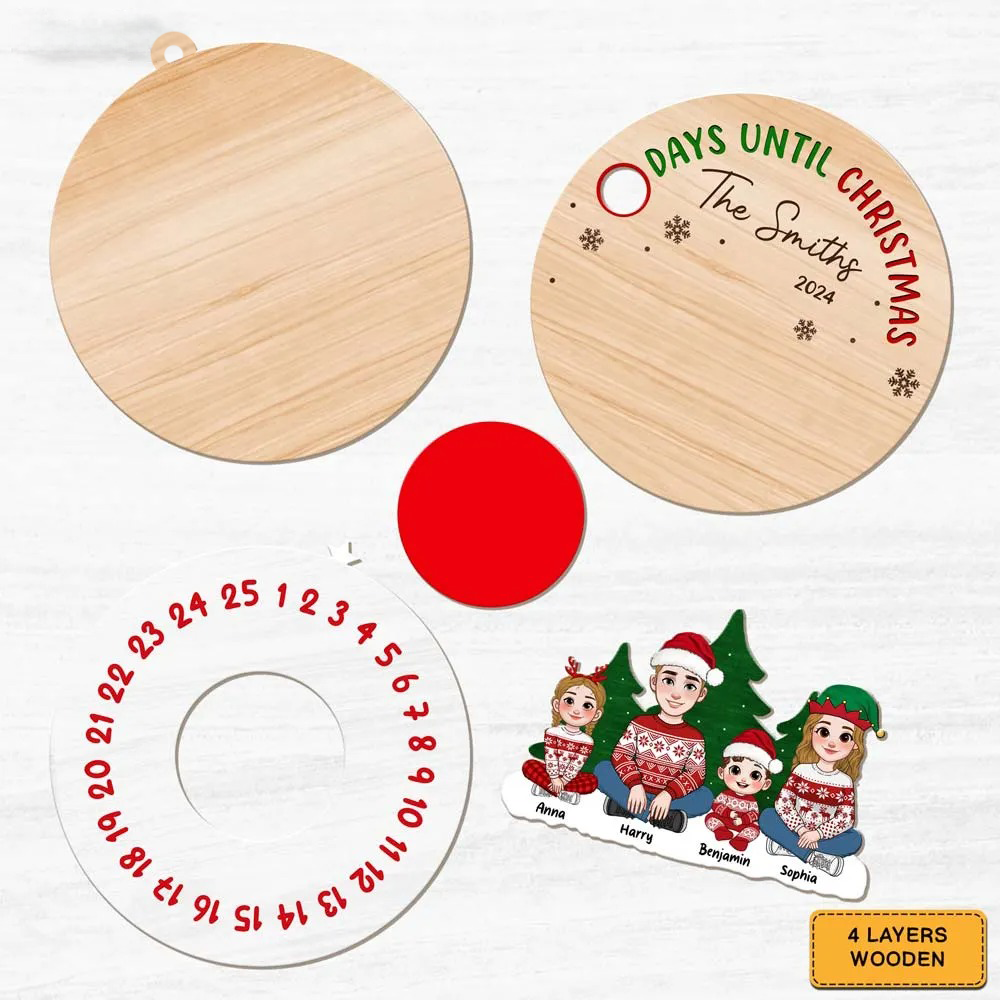 Countdown Until Christmas – Personalized Christmas Family Countdown Ornament Countdown Until Christmas – Personalized Christmas Family Countdown Ornament