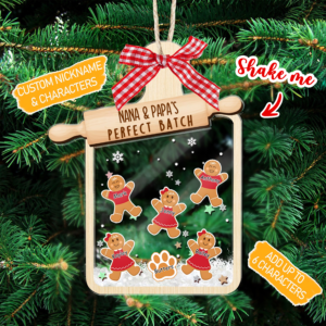 Grandma & Grandpa’s Perfect Batch – Custom 3 Layers Shaker Ornament – Personalized Christmas Gift For Couple,  Husband, Wife, Anniversary, Family