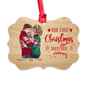 Our First Christmas Together – Personalized Medallion Aluminum Ornament – Babies 1st Christmas Gifts