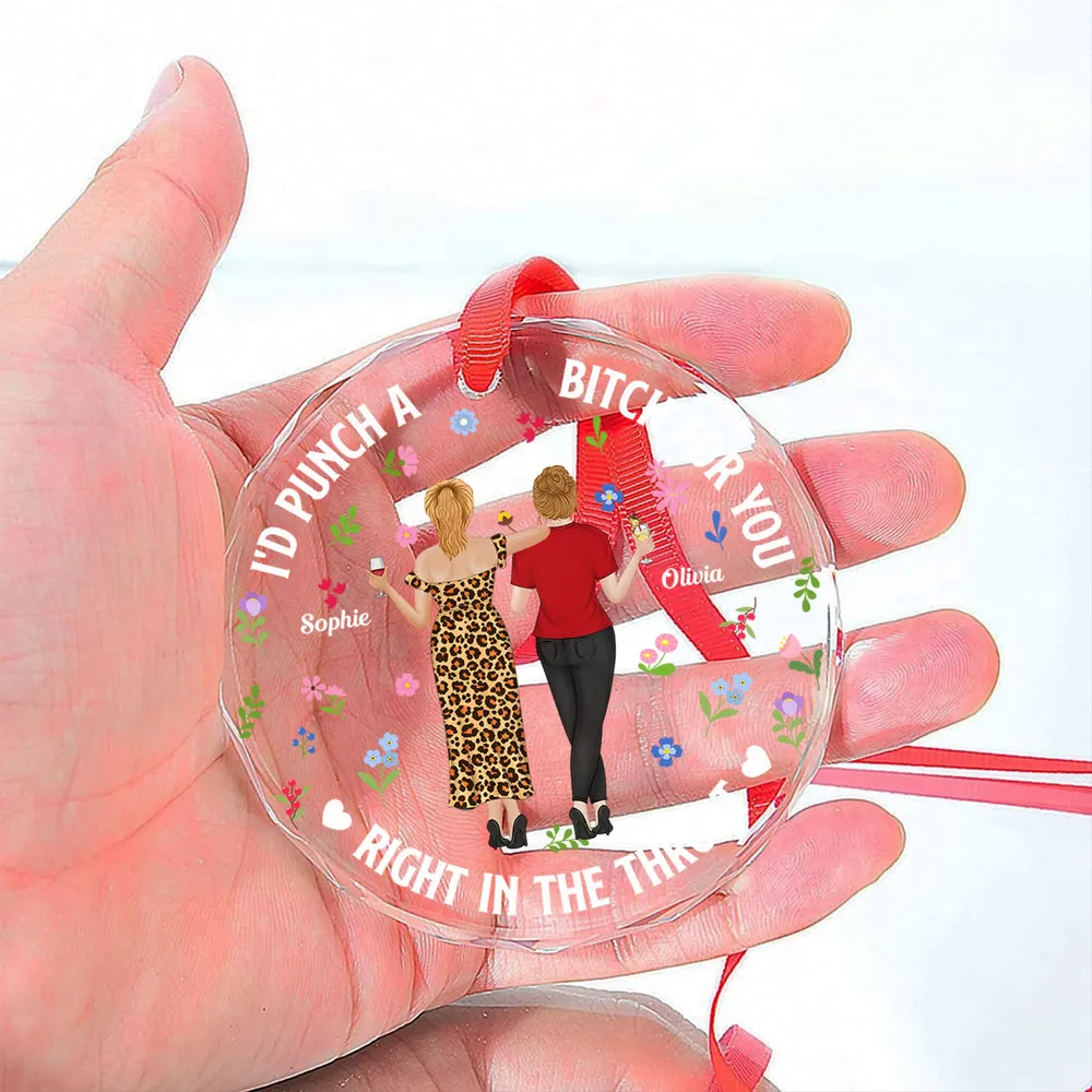 Punch Bitch Besties – Personalized Circle Glass Ornament – Christmas Gift for Besties, Sisters, Best Friends Punch Bitch Besties – Personalized Circle Glass Ornament – Christmas Gift for Besties, Sisters, Best Friends
