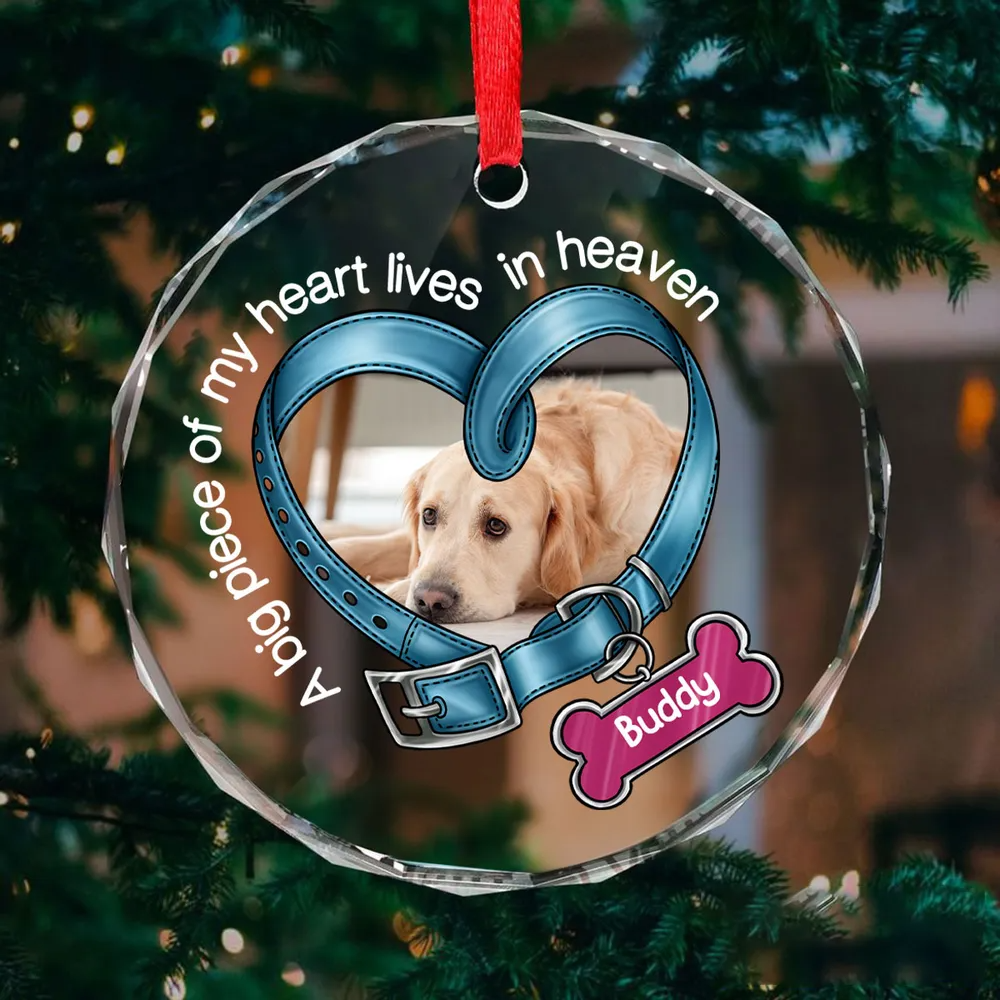 You Left Paw Prints In My Heart Forever Heart – Custom Memorial Gift For Dog Lovers, Cat & Pet Lovers, Personalized Christmas Circle Glass Ornament You Left Paw Prints In My Heart Forever Heart – Custom Memorial Gift For Dog Lovers, Cat & Pet Lovers, Personalized Christmas Circle Glass Ornament
