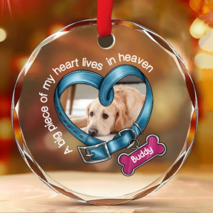 You Left Paw Prints In My Heart Forever Heart - Custom Memorial Gift For Dog Lovers, Cat & Pet Lovers, Personalized Christmas Circle Glass Ornament 1 YouLeftPawPrints2.png