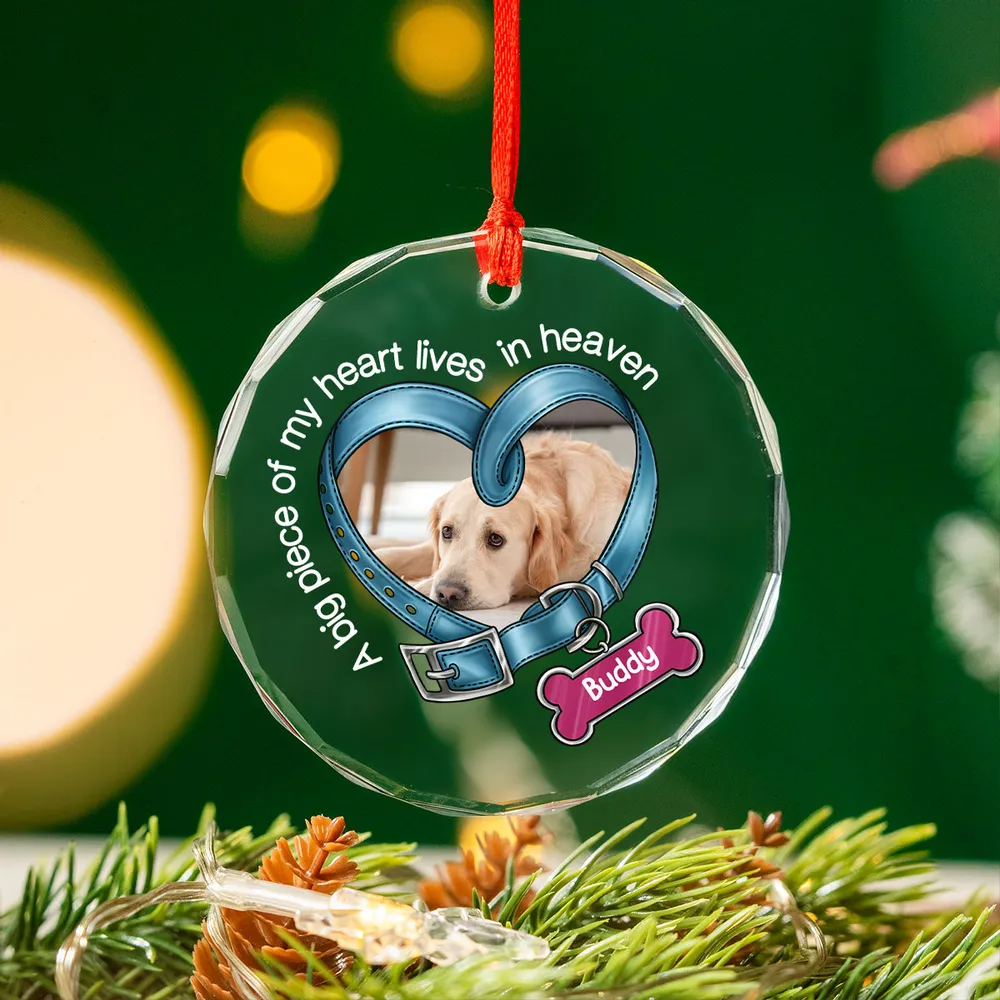 You Left Paw Prints In My Heart Forever Heart – Custom Memorial Gift For Dog Lovers, Cat & Pet Lovers, Personalized Christmas Circle Glass Ornament You Left Paw Prints In My Heart Forever Heart – Custom Memorial Gift For Dog Lovers, Cat & Pet Lovers, Personalized Christmas Circle Glass Ornament