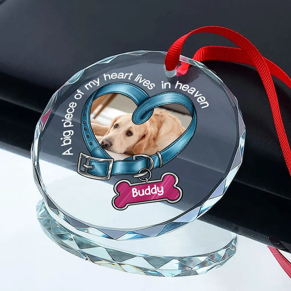 You Left Paw Prints In My Heart Forever Heart – Custom Memorial Gift For Dog Lovers, Cat & Pet Lovers, Personalized Christmas Circle Glass Ornament You Left Paw Prints In My Heart Forever Heart – Custom Memorial Gift For Dog Lovers, Cat & Pet Lovers, Personalized Christmas Circle Glass Ornament