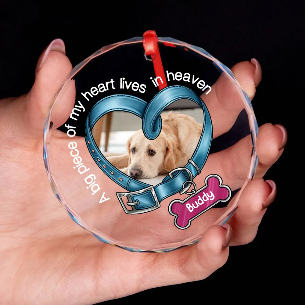 You Left Paw Prints In My Heart Forever Heart – Custom Memorial Gift For Dog Lovers, Cat & Pet Lovers, Personalized Christmas Circle Glass Ornament You Left Paw Prints In My Heart Forever Heart – Custom Memorial Gift For Dog Lovers, Cat & Pet Lovers, Personalized Christmas Circle Glass Ornament