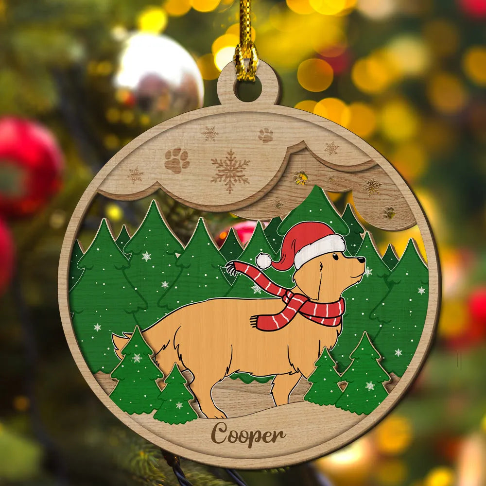 Paws And Snow – Personalized Custom 2-layered Wood Ornament – Gift for Dog Lovers, Dog Dad, Dog Mom | Christmas Paws And Snow – Personalized Custom 2-layered Wood Ornament – Gift for Dog Lovers, Dog Dad, Dog Mom | Christmas