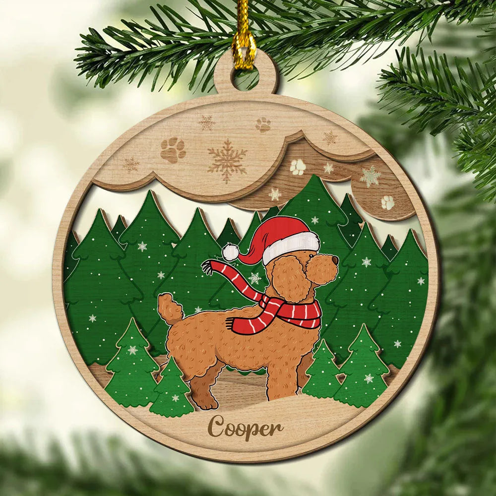 Paws And Snow – Personalized Custom 2-layered Wood Ornament – Gift for Dog Lovers, Dog Dad, Dog Mom | Christmas Paws And Snow – Personalized Custom 2-layered Wood Ornament – Gift for Dog Lovers, Dog Dad, Dog Mom | Christmas