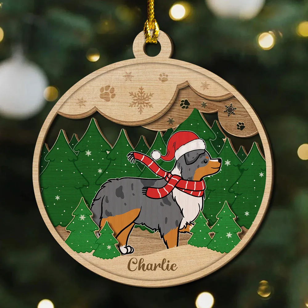 Paws And Snow – Personalized Custom 2-layered Wood Ornament – Gift for Dog Lovers, Dog Dad, Dog Mom | Christmas Paws And Snow – Personalized Custom 2-layered Wood Ornament – Gift for Dog Lovers, Dog Dad, Dog Mom | Christmas