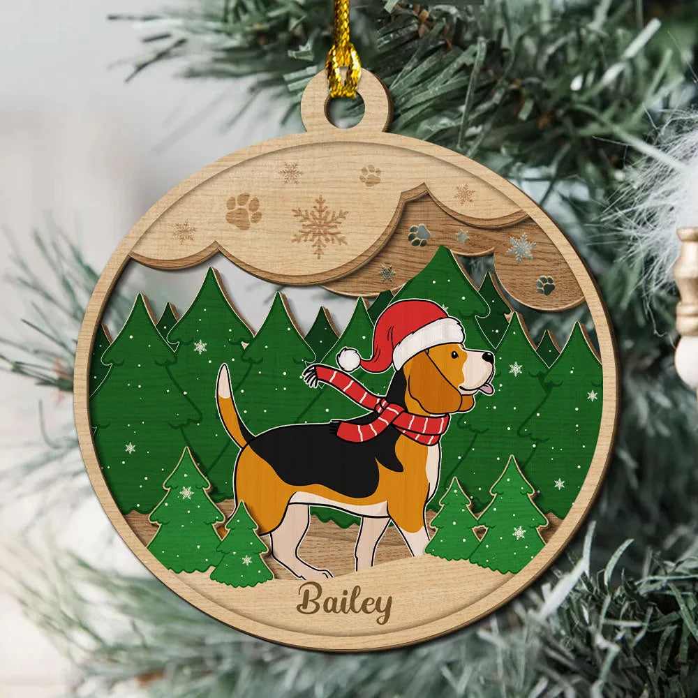 Paws And Snow – Personalized Custom 2-layered Wood Ornament – Gift for Dog Lovers, Dog Dad, Dog Mom | Christmas Paws And Snow – Personalized Custom 2-layered Wood Ornament – Gift for Dog Lovers, Dog Dad, Dog Mom | Christmas