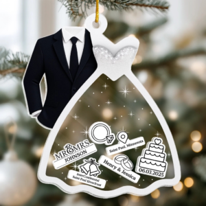 Making Memories Together Christmas Wedding – Custom 3 Layers Shaker Ornament – Christmas Gift for Her/Him, Husband/Wife, Couples