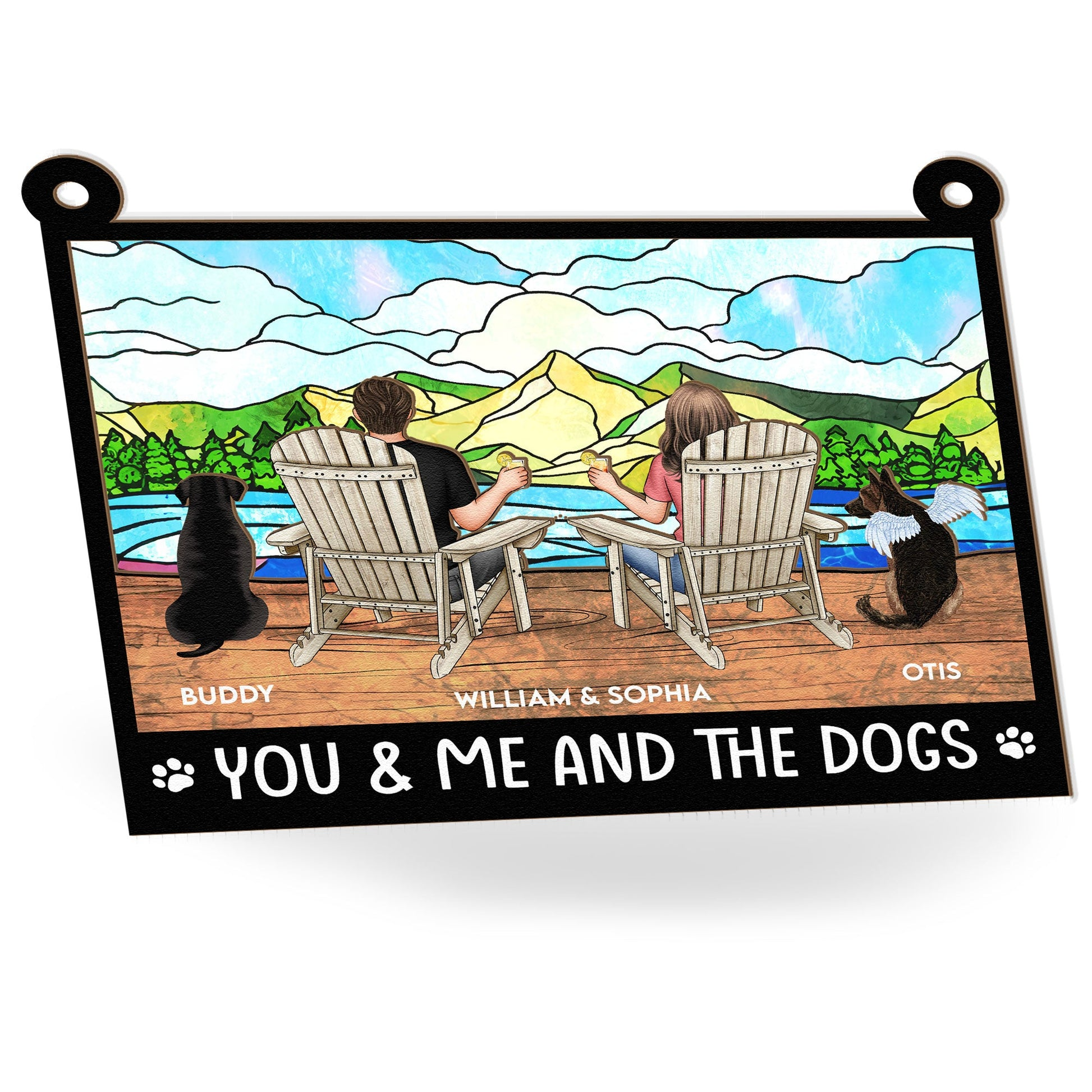 You And Me And The Dogs – Personalized Window Hanging Suncatcher Ornament – Gift For Couple, Wife, Husband, Dog Lovers You And Me And The Dogs – Personalized Window Hanging Suncatcher Ornament – Gift For Couple, Wife, Husband, Dog Lovers