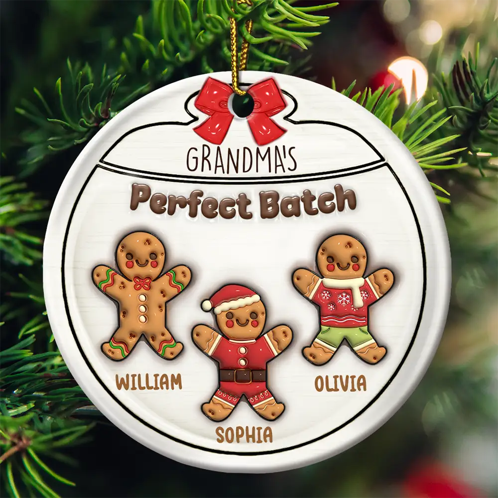 Gingerbread Cookies Grandma Grandpa Perfect Patch – Personalized Custom 3D Inflated Effect Ceramic Ornament – Gift For Mom, Dad, Grandparents Gingerbread Cookies Grandma Grandpa Perfect Patch – Personalized Custom 3D Inflated Effect Ceramic Ornament – Gift For Mom, Dad, Grandparents
