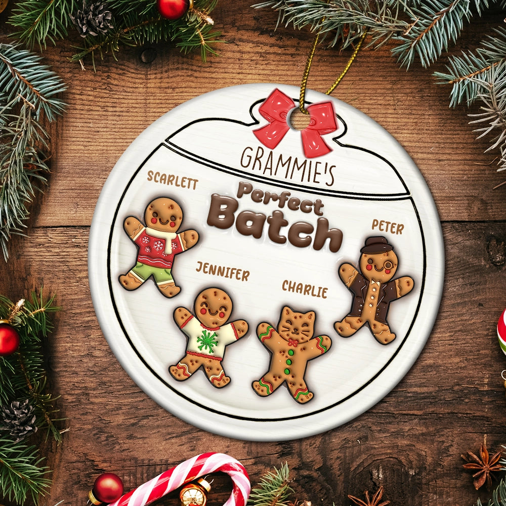 Gingerbread Cookies Grandma Grandpa Perfect Patch – Personalized Custom 3D Inflated Effect Ceramic Ornament – Gift For Mom, Dad, Grandparents Gingerbread Cookies Grandma Grandpa Perfect Patch – Personalized Custom 3D Inflated Effect Ceramic Ornament – Gift For Mom, Dad, Grandparents