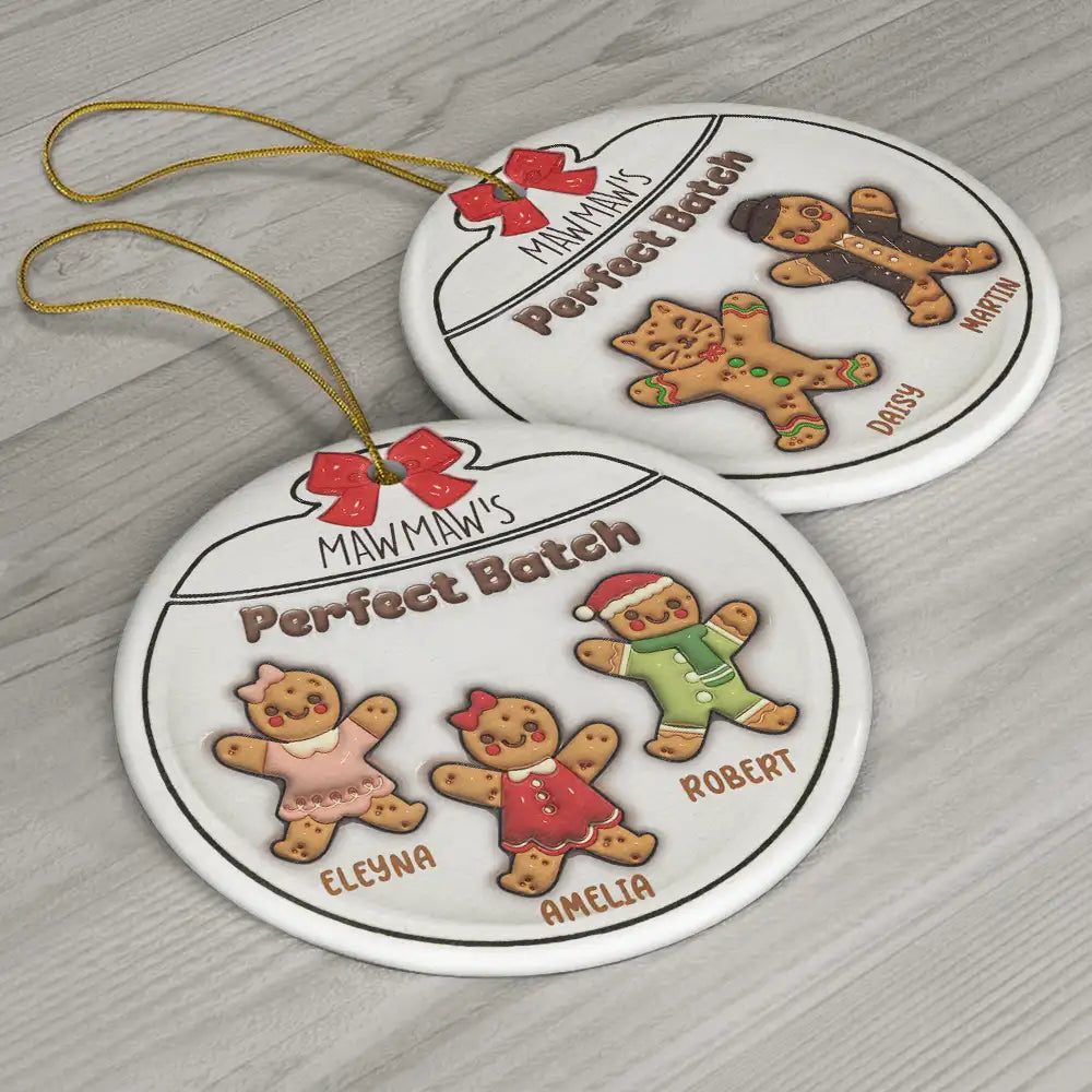 Gingerbread Cookies Grandma Grandpa Perfect Patch – Personalized Custom 3D Inflated Effect Ceramic Ornament – Gift For Mom, Dad, Grandparents Gingerbread Cookies Grandma Grandpa Perfect Patch – Personalized Custom 3D Inflated Effect Ceramic Ornament – Gift For Mom, Dad, Grandparents