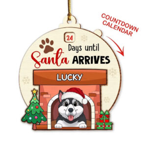 Countdown Until Santa Arrives - Personalized Dogs Fireplace Countdown Ornament 4 3c652c223e657d6528062e7601720304.jpg