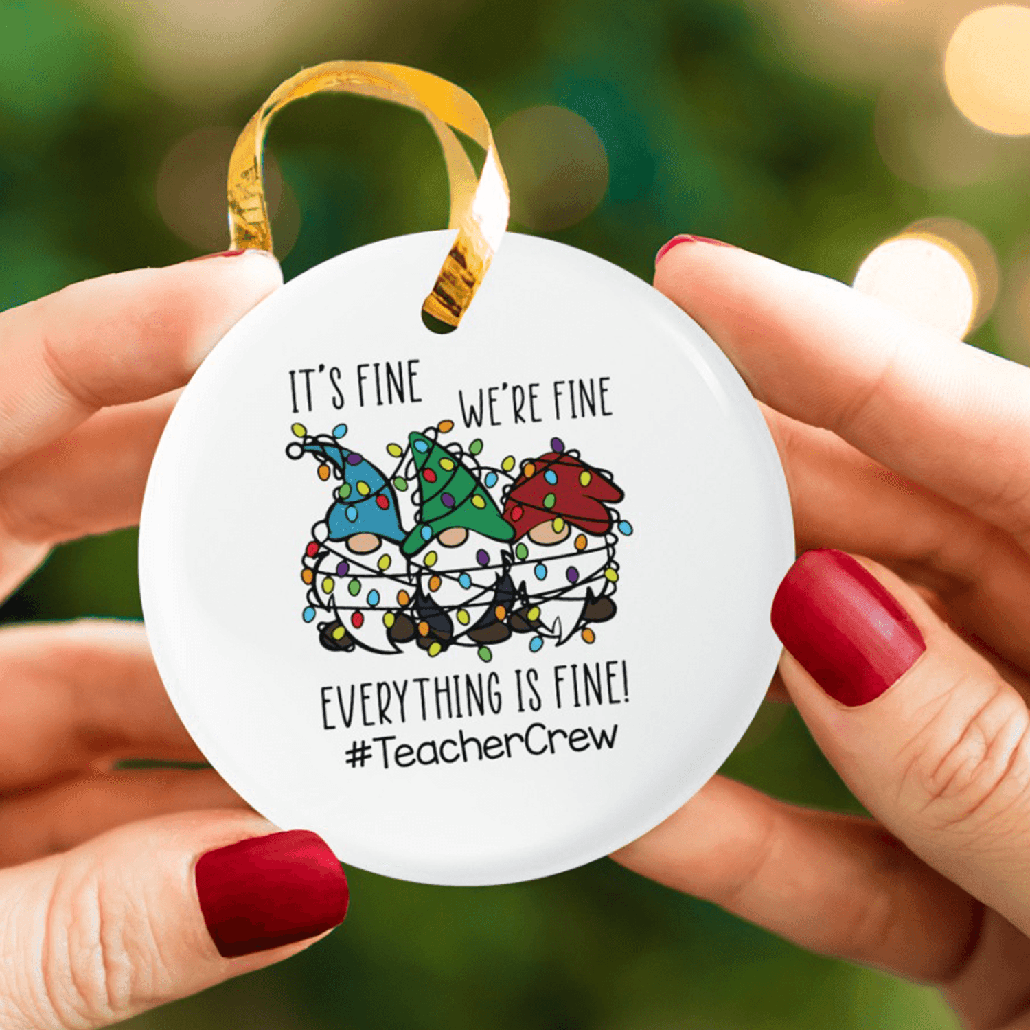 Funny Christmas Ornament – Circle Ceramic Ornament – Personalized Christmas Gift for Teacher, Kindergarten, Preschool, Pre K, Paraprofessional Funny Christmas Ornament – Circle Ceramic Ornament – Personalized Christmas Gift for Teacher, Kindergarten, Preschool, Pre K, Paraprofessional