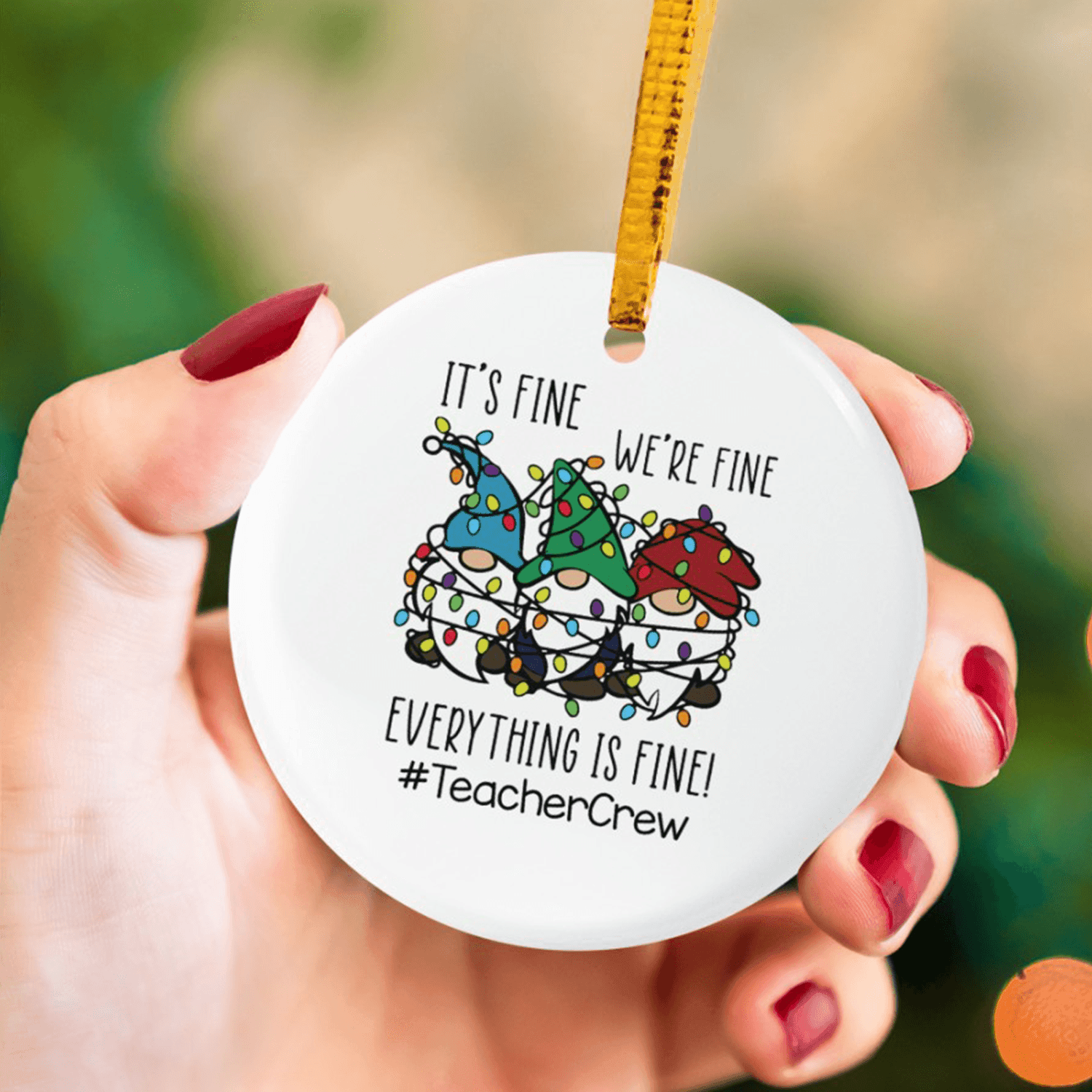 Funny Christmas Ornament – Circle Ceramic Ornament – Personalized Christmas Gift for Teacher, Kindergarten, Preschool, Pre K, Paraprofessional Funny Christmas Ornament – Circle Ceramic Ornament – Personalized Christmas Gift for Teacher, Kindergarten, Preschool, Pre K, Paraprofessional