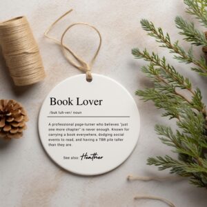 Book Lover Definition – Personalized Custom Ceramic Ornament – Christmas Gift For Book Lovers, Bookworm & Reader