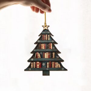 Christmas Book Tree - Personalized Wood Ornament - Christmas Gift For Book Lovers, Librarian 3 4 de148bd9 f771 4456 86d6 4f1700c73f99.jpg
