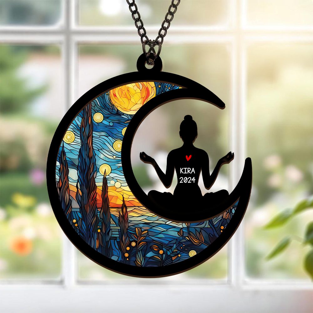 Christmas Namaste Yoga – Personalized Window Hanging Suncatcher Ornament – Gift For Women, Yoga Lovers, Mental Health Gifts Christmas Namaste Yoga – Personalized Window Hanging Suncatcher Ornament – Gift For Women, Yoga Lovers, Mental Health Gifts