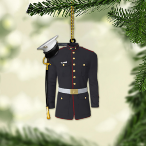 Marine Uniform 2D Flat Ornament – Personalized Custom Shaped Acrylic Ornament – Christmas Gift For Military, Army Dad, Husband