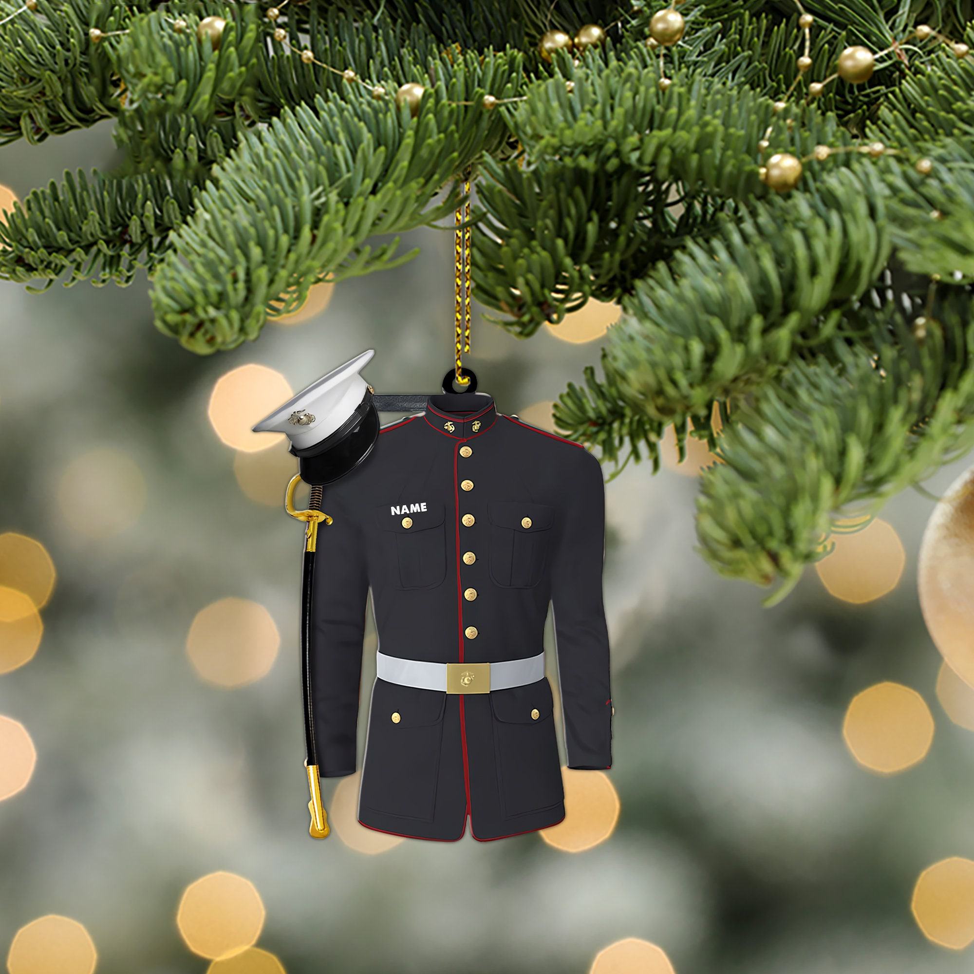 Marine Uniform 2D Flat Ornament – Personalized Custom Shaped Acrylic Ornament – Christmas Gift For Military, Army Dad, Husband Marine Uniform 2D Flat Ornament – Personalized Custom Shaped Acrylic Ornament – Christmas Gift For Military, Army Dad, Husband